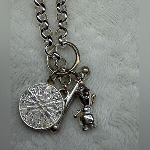Disney Silver Charm Bracelet with Snowman Pendant